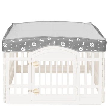 Dog Playpen Mesh Top Cover for 36" Inch Pet Playpen with 4 Panels Dog Crate Cover Pet Tent Puppy Play Pen Cover Ideal for Indoor/Outdoor Use