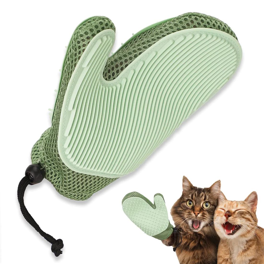Mollypaws 2 in 1 Pet Fur Glove & Cat Hair Remover Brush for Shedding Massage Efficient Pet Hair Remover Mitt for Couch Carpet