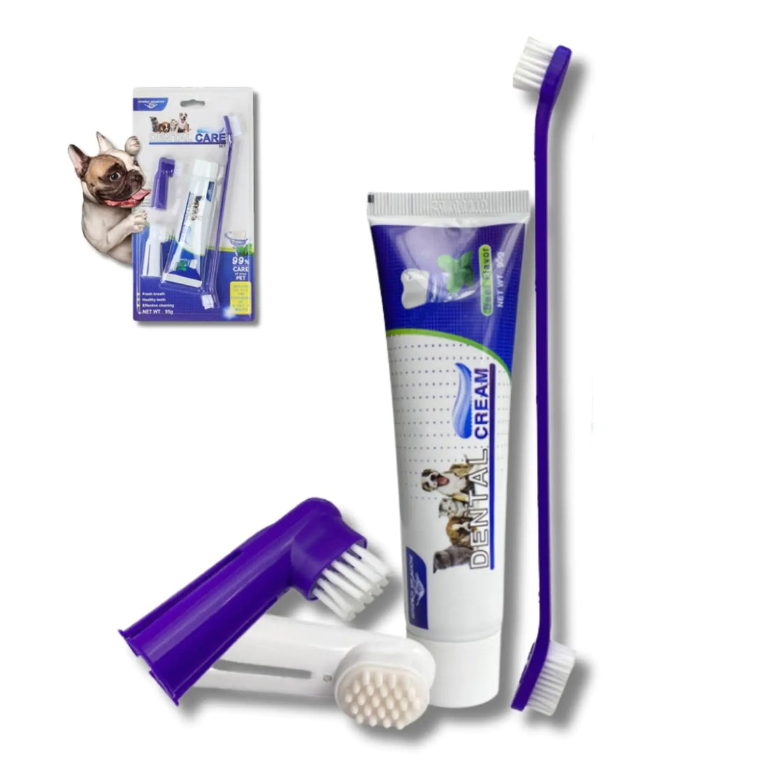 Dog Dental Hygiene Fresh Breath Kit with Beef Flavor Toothpaste