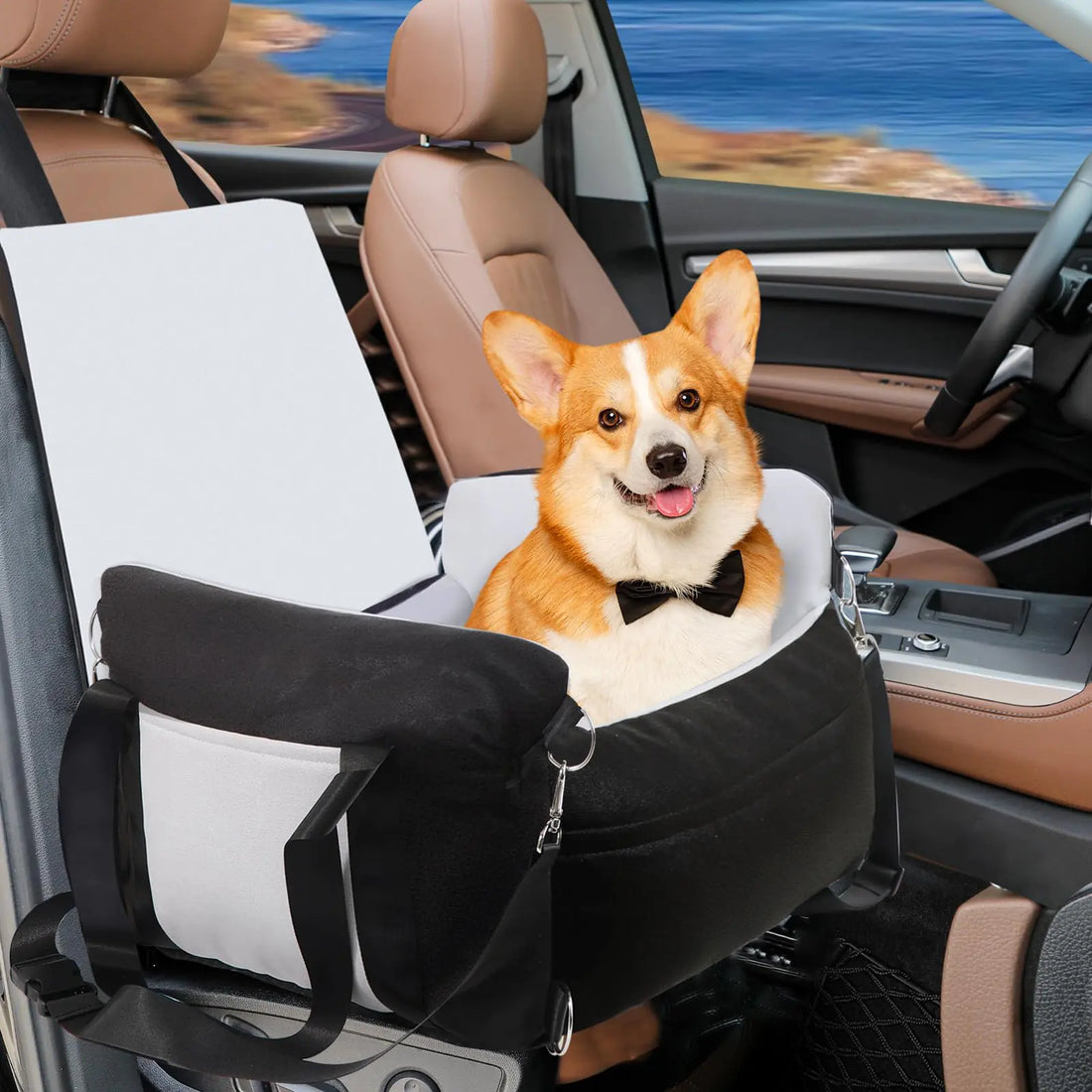 Dog Car Seat for Small Medium Sized Dogs Cat  Car Seats for with Seat Belt Soft Front Pet Carseat