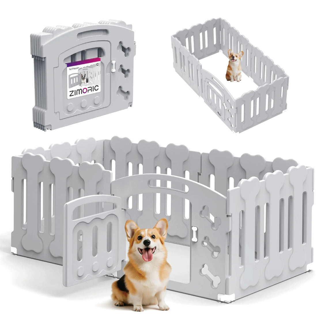 Dog Playpen 6-Panel & Whelping Box | Safe & Secure Puppy Playpen | Dog Play Pen Indoor/Outdoor Easy to Assemble Bed